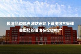 摸清经验做法 潍坊市地下管线综合管理典型经验做法在全省推广