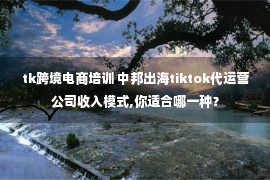 tk跨境电商培训 中邦出海tiktok代运营公司收入模式,你适合哪一种？