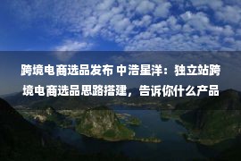 跨境电商选品发布 中浩星洋：独立站跨境电商选品思路搭建，告诉你什么产品好卖？