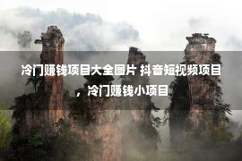 冷门赚钱项目大全图片 抖音短视频项目，冷门赚钱小项目