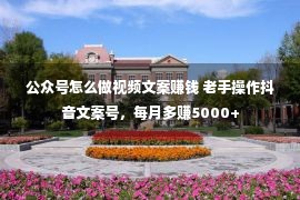 公众号怎么做视频文案赚钱 老手操作抖音文案号，每月多赚5000+