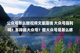 公众号怎么做视频文案赚钱 大众号赢利吗？怎样做大众号？做大众号是甚么感化？