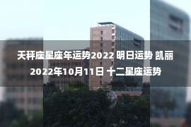 天秤座星座年运势2022 明日运势 凯丽2022年10月11日 十二星座运势