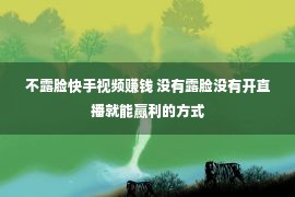 不露脸快手视频赚钱 没有露脸没有开直播就能赢利的方式