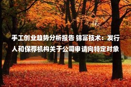 手工创业趋势分析报告 锦富技术：发行人和保荐机构关于公司申请向特定对象发行股票的审核问询函的回复