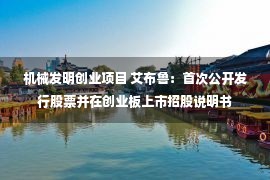 机械发明创业项目 艾布鲁：首次公开发行股票并在创业板上市招股说明书