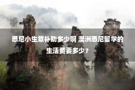 悉尼小生意补助多少啊 澳洲悉尼留学的生活费要多少？