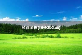 经验团长(团长怎么弄)