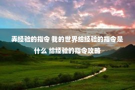 弄经验的指令 我的世界给经验的指令是什么 给经验的指令攻略