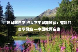 趣导航自学 准大学生暑期推荐：有趣的自学网站 —中国教育在线