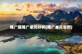 推广组推广单元分析(推广单元举例)