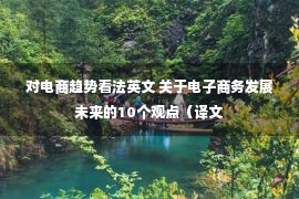 对电商趋势看法英文 关于电子商务发展未来的10个观点（译文