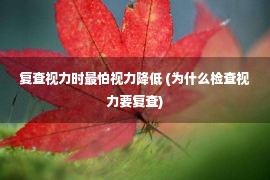 复查视力时最怕视力降低 (为什么检查视力要复查)