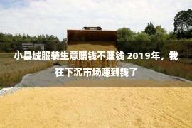 小县城服装生意赚钱不赚钱 2019年，我在下沉市场赚到钱了