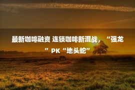 最新咖啡融资 连锁咖啡新混战，“强龙”PK“地头蛇”