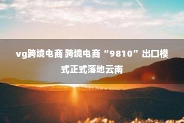 vg跨境电商 跨境电商“9810”出口模式正式落地云南