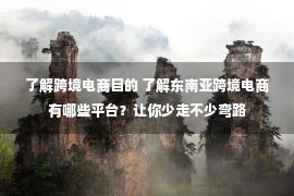 了解跨境电商目的 了解东南亚跨境电商有哪些平台？让你少走不少弯路