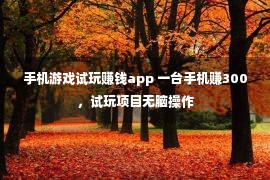 手机游戏试玩赚钱app 一台手机赚300，试玩项目无脑操作