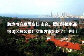 跨境电商发展资料 南充、眉山跨境电商综试区怎么建？实施方案出炉了！ 四川新闻频道