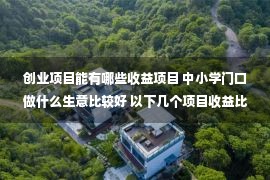 创业项目能有哪些收益项目 中小学门口做什么生意比较好 以下几个项目收益比较高