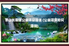 怎么长期做公益项目赚钱 (公益项目如何赚钱)