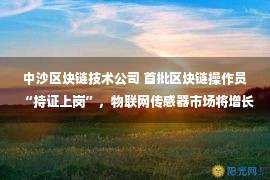 中沙区块链技术公司 首批区块链操作员“持证上岗”，物联网传感器市场将增长25.7％ ｜全球科技产业周报