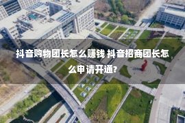 抖音购物团长怎么赚钱 抖音招商团长怎么申请开通？