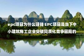 epc项目为什么赚钱 EPC项目是当下中小建筑施工企业突破同质化竞争困局的最佳路径