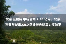 北京 区块链 中标公司 2.38 亿元、北京市智慧城市2.0之区块链先进算力实验平台：微芯感知、腾讯云（联合体）中标