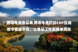 跨境电商售后表 跨境电商积加ERP在线数字客服中台，让售后工作更简单高效