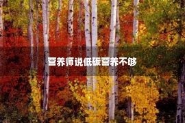 营养师说低碳营养不够 