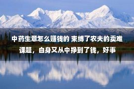 中药生意怎么赚钱的 束缚了农夫的卖难课题，自身又从中挣到了钱，好事