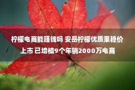 柠檬电商能赚钱吗 安岳柠檬优质果稳价上市 已培植9个年销2000万电商