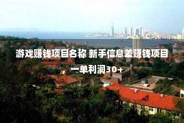 游戏赚钱项目名称 新手信息差赚钱项目，一单利润30+