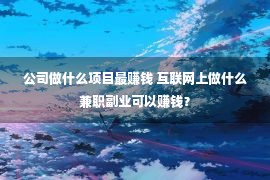 公司做什么项目最赚钱 互联网上做什么兼职副业可以赚钱？