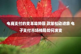 电商支付的变革趋势图 政策松动迹象 电子支付市场格局如何演变