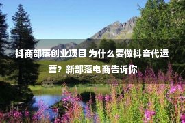 抖商部落创业项目 为什么要做抖音代运营？新部落电商告诉你