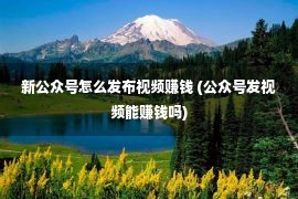 新公众号怎么发布视频赚钱 (公众号发视频能赚钱吗)