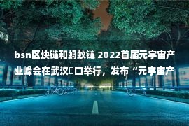 bsn区块链和蚂蚁链 2022首届元宇宙产业峰会在武汉硚口举行，发布“元宇宙产业十大应用场景”