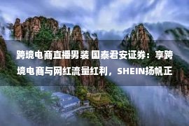 跨境电商直播男装 国泰君安证券：享跨境电商与网红流量红利，SHEIN扬帆正劲