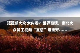 短视频大众 太内卷？世界奇观，南北大众员工视频“互怼”谁更好……