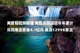 南昌短视频助理 南昌市西湖区今年累计兑现惠企资金4.7亿元 惠及12998家企业