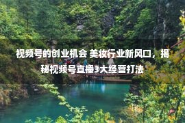 视频号的创业机会 美妆行业新风口，揭秘视频号直播3大经营打法