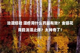 治湿经验 湿疹用什么药最有效？金银花竟能消湿止痒？太神奇了！