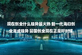 现在创业什么趋势最火热 新一代海归创业渐成趋势 回国创业现在正是好时候