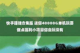 快手赚钱合集版 送你40000G单机玩耍做点赢利小项目你会玩没有