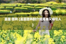 卖菜 团购 (卖菜团购群介绍简单又吸引人)