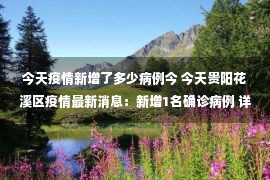 今天疫情新增了多少病例今 今天贵阳花溪区疫情最新消息：新增1名确诊病例 详情公布