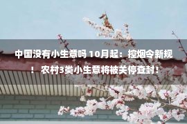 中国没有小生意吗 10月起：控烟令新规！ 农村3类小生意将被关停查封！