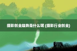 摄影创业趋势是什么呢 (摄影行业创业)